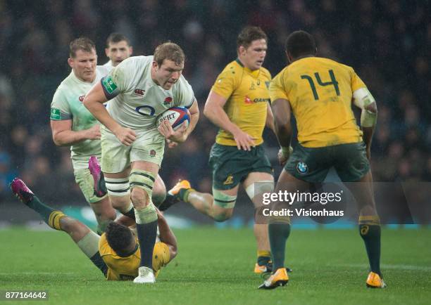 Joe Launchbury of England during the Old Mutual Wealth Series autumn international match between England and Australia at Twickenham Stadium on...