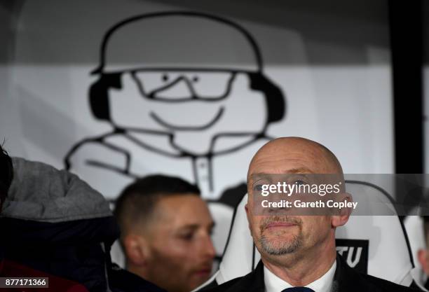 Manager Ian Holloway during the Sky Bet Championship match between Derby County and Queens Park Rangers at iPro Stadium on November 21, 2017 in...