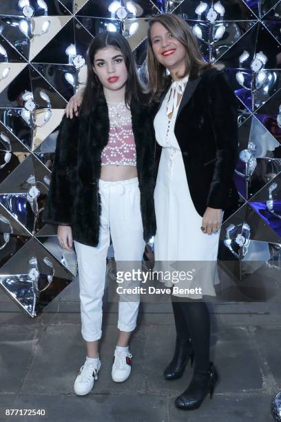 Molly Moorish and Lisa Moorish attend a Christmas Party at Rosewood London to celebrate the launch of Rosewood Mini Wishes, in aid of Great Ormond...