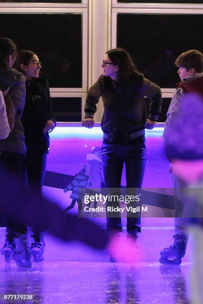 Courteney Cox seen ice skating at the Natural History Museum Ice Rink on November 21, 2017 in London, England.