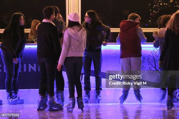 Courteney Cox seen ice skating at the Natural History Museum Ice Rink on November 21, 2017 in London, England.