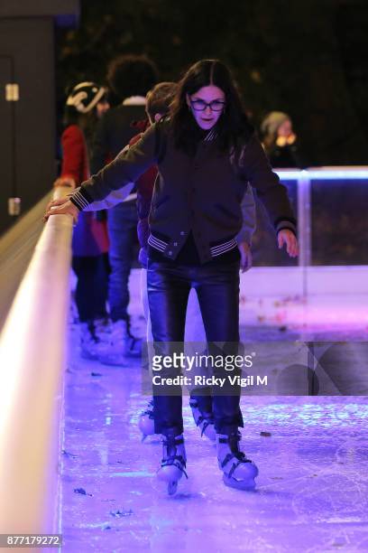Courteney Cox seen ice skating at the Natural History Museum Ice Rink on November 21, 2017 in London, England.