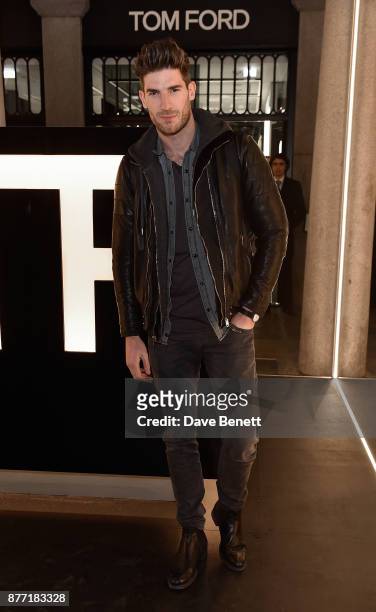 Ryan Barrett attends the men's grooming event for the opening of the first TOM FORD global beauty store in Covent Garden on November 21, 2017 in...