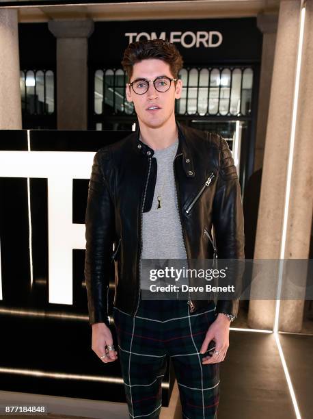 Isaac Carew attends the men's grooming event for the opening of the first TOM FORD global beauty store in Covent Garden on November 21, 2017 in...