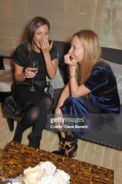 Amanda Sheppard and Martha Ward attend Louis Vuittons Celebration of GingerNutz in Vogue's December Issue on November 21, 2017 in London, England.