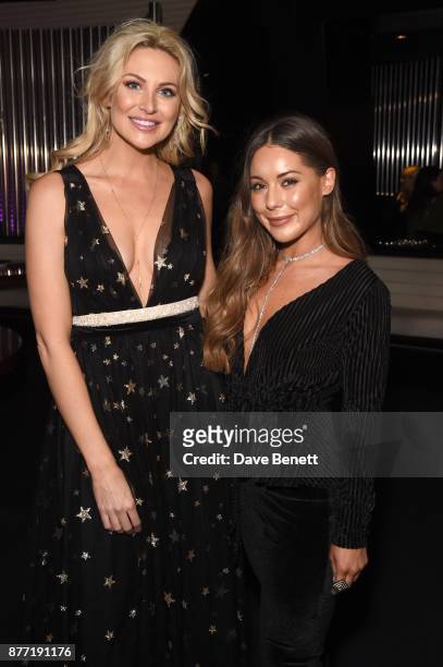 Stephanie Pratt and Louise Thompson attend the launch of the Louise Thompson x LOTD collection at ME Hotel on November 21, 2017 in London, England.