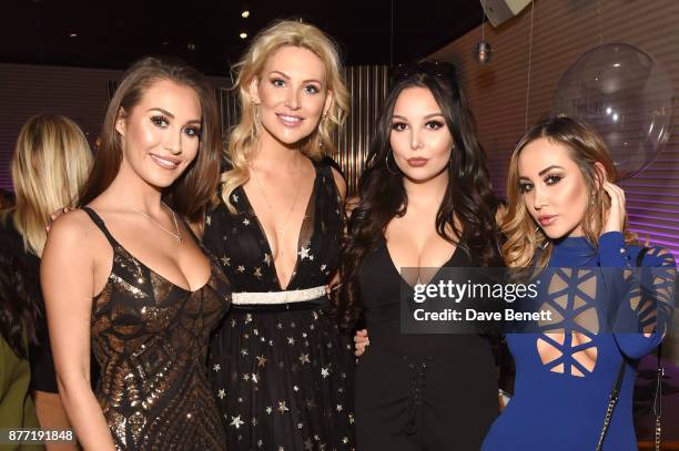 Chloe Goodman, Stephanie Pratt, Amelia Goodman, and Lauryn Goodman attend the launch of the Louise Thompson x LOTD collection at ME Hotel on November...