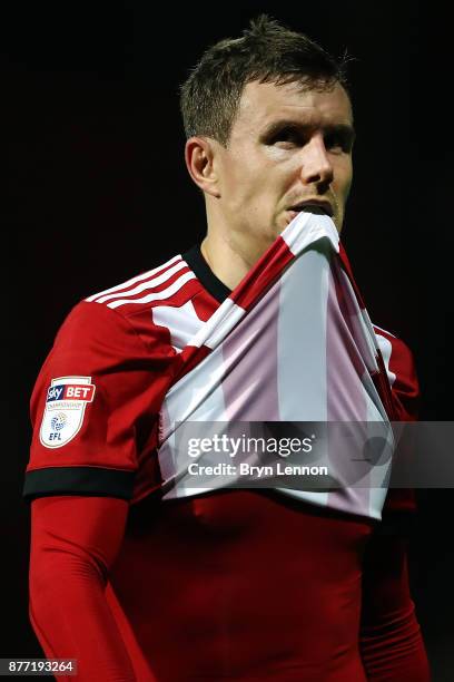 Andreas Bjelland of Brentford looks on after the Sky Bet Championship match between Brentford and Burton Albion at Griffin Park on November 21, 2017...