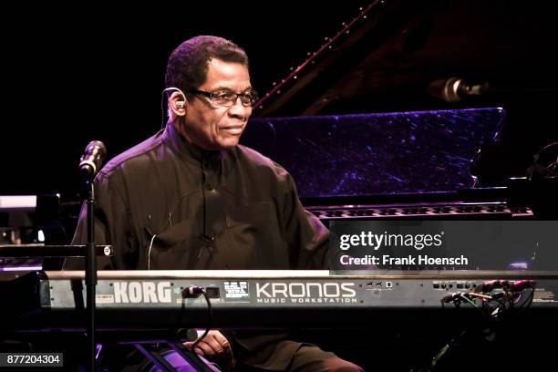 American musician Herbie Hancock performs live on stage during a concert at the Admiralspalast on November 21, 2017 in Berlin, Germany.