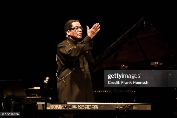 American musician Herbie Hancock performs live on stage during a concert at the Admiralspalast on November 21, 2017 in Berlin, Germany.