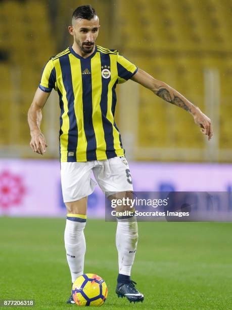 Mehmet Topal of Fenerbahce during the Turkish Super lig match between Fenerbahce v Sivasspor at the Sukru Saracoglustadion on November 19, 2017 in...