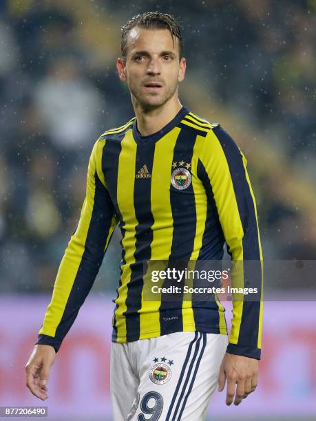 Roberto Soldado Rillo of Fenerbahce during the Turkish Super lig match between Fenerbahce v Sivasspor at the Sukru Saracoglustadion on November 19,...