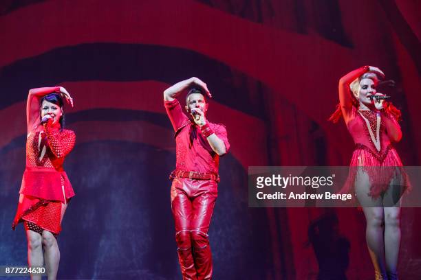 Claire Richards, Lee Lachford and Lisa Scott Lee of Steps perform at First Direct Arena Leeds on November 21, 2017 in Leeds, England.