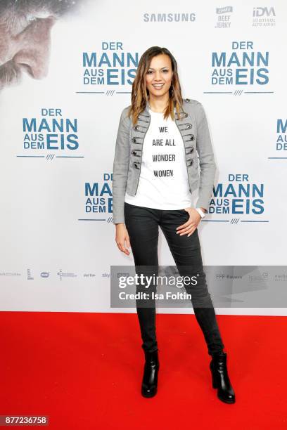 Singer Francisca Urio attends the premiere of 'Der Mann aus dem Eis' at Zoo Palast on November 21, 2017 in Berlin, Germany.