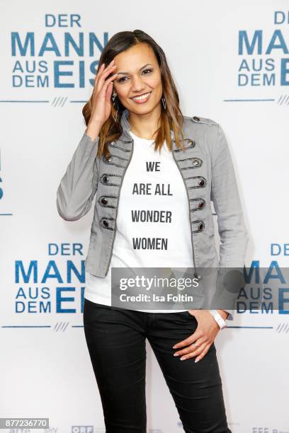 Singer Francisca Urio attends the premiere of 'Der Mann aus dem Eis' at Zoo Palast on November 21, 2017 in Berlin, Germany.