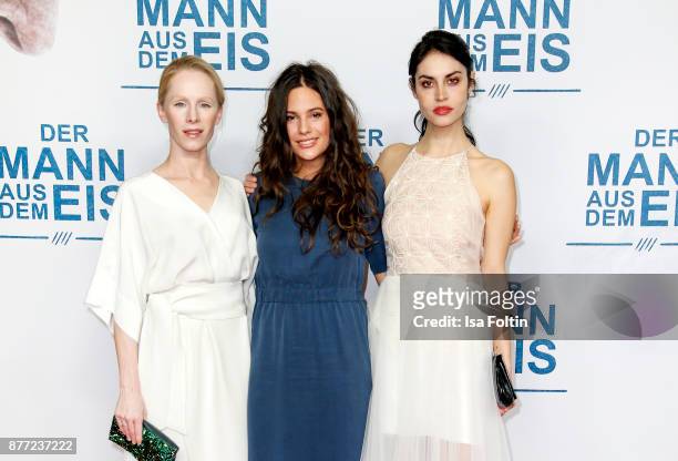 Austrian actress Susanne Wuest with Austrian singer-songwriter Anna F and German actress Violetta Schurawlow attend the premiere of 'Der Mann aus dem...