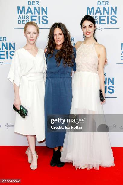 Austrian actress Susanne Wuest with Austrian singer-songwriter Anna F and German actress Violetta Schurawlow attend the premiere of 'Der Mann aus dem...