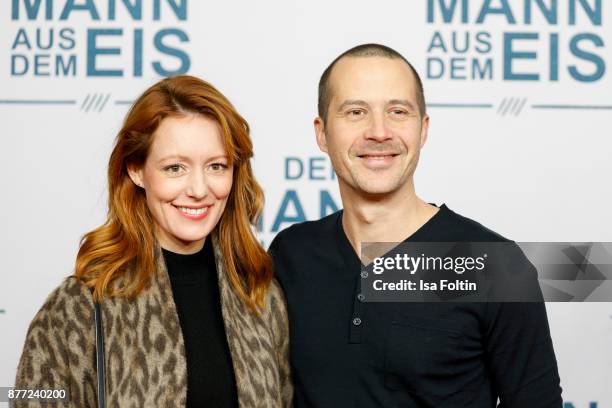 German actress Lavinia Wilson and her husband German actor Barnaby Metschurat attend the premiere of 'Der Mann aus dem Eis' at Zoo Palast on November...