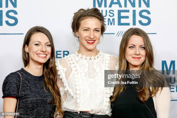 German actress Julia Hartmann, German actress Natalia Belitski and German actress Alice Dwyer attend the premiere of 'Der Mann aus dem Eis' at Zoo...