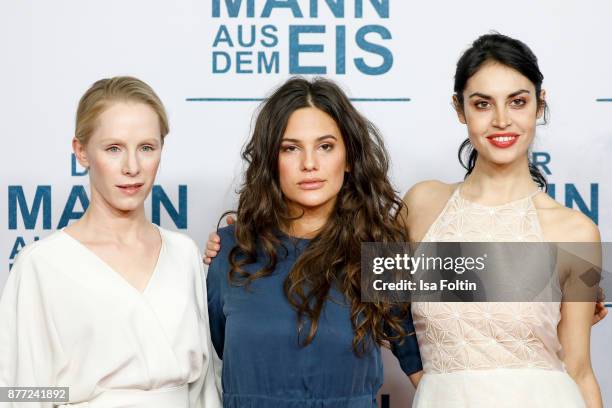 Austrian actress Susanne Wuest with Austrian singer-songwriter Anna F and German actress Violetta Schurawlow attend the premiere of 'Der Mann aus dem...