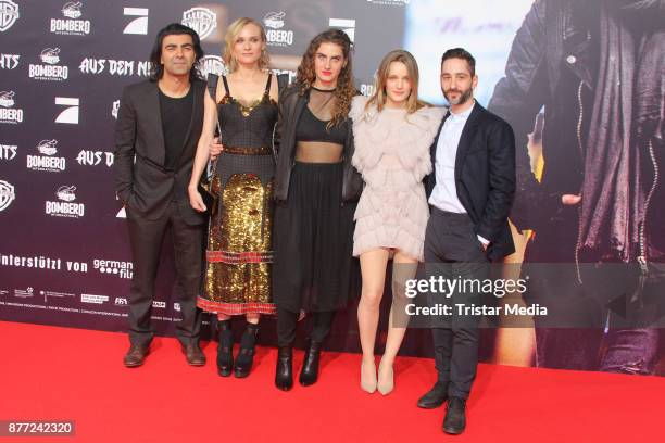 Fatih Akin, Diane Kruger, Samia Chancrin, Hanna Hilsdorf and Dennis Moschitto attend the German premiere 'Aus dem Nichts' on November 21, 2017 in...