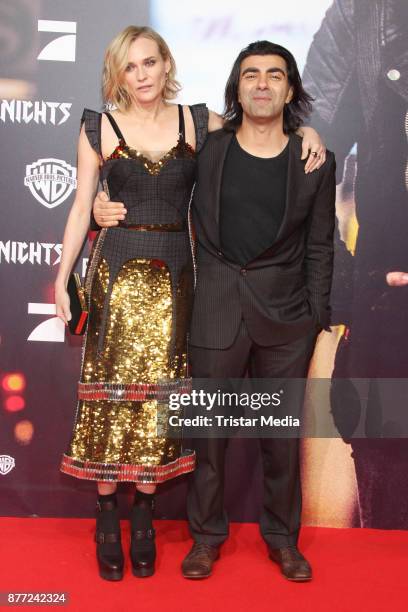 Actress Diane Kruger and director Fatih Akin attend the German premiere 'Aus dem Nichts' on November 21, 2017 in Hamburg, Germany.