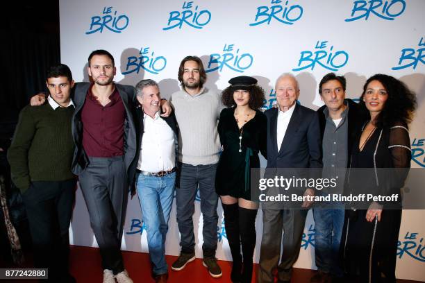 Team of the movie Actor Yasin Houicha, producer Benjamin Elalouf, actor Daniel Auteuil, producer Dimitri Rassam, actress Camelia Jordana, president...