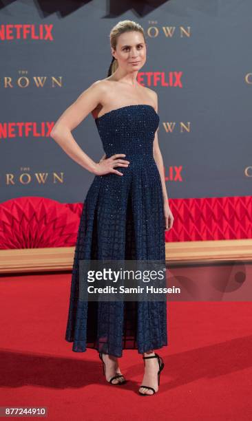 Yolanda Kettle attends the World Premiere of season 2 of Netflix "The Crown" at Odeon Leicester Square on November 21, 2017 in London, England.