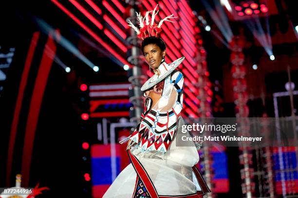 Amilna Estevao walks the runway during the 2017 Victoria's Secret Fashion Show In Shanghai at Mercedes-Benz Arena on November 20, 2017 in Shanghai,...