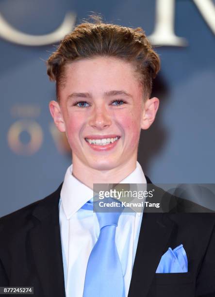 Finn Elliot attends the World Premiere of Netflix's "The Crown" Season 2 at Odeon Leicester Square on November 21, 2017 in London, England.