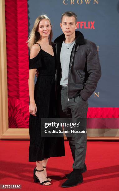 Kirstie Brittain and James McVey attend the World Premiere of season 2 of Netflix "The Crown" at Odeon Leicester Square on November 21, 2017 in...