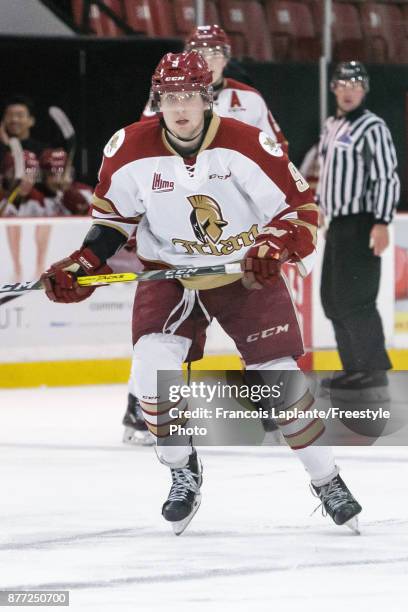 Samuel L'Italien of the Acadie-Bathurst Titan skates against the Gatineau Olympiques on October 18, 2017 at Robert Guertin Arena in Gatineau, Quebec,...