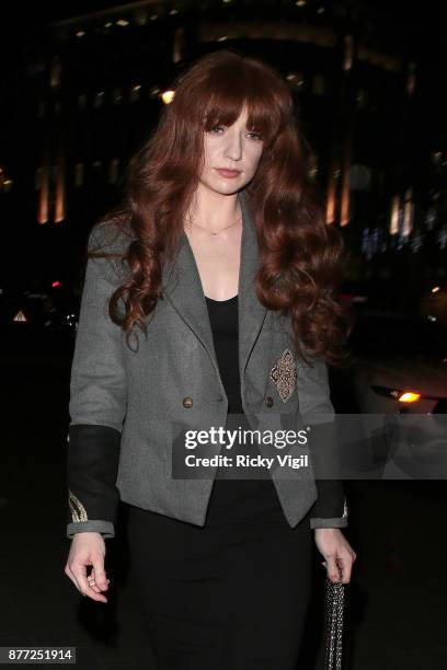 Nicola Roberts seen attending LOTD x Louise Thompson - launch party at STK London on November 21, 2017 in London, England.