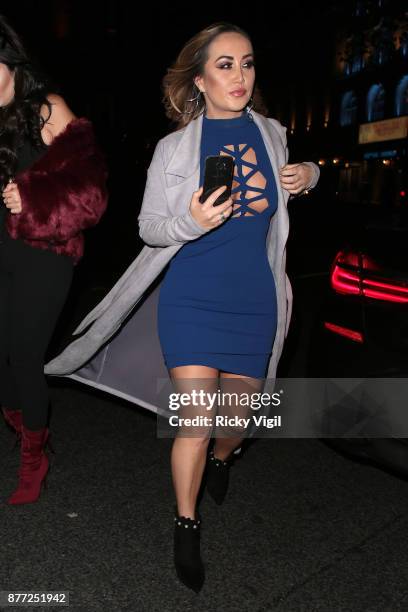 Lauryn Goodman seen attending LOTD x Louise Thompson - launch party at STK London on November 21, 2017 in London, England.