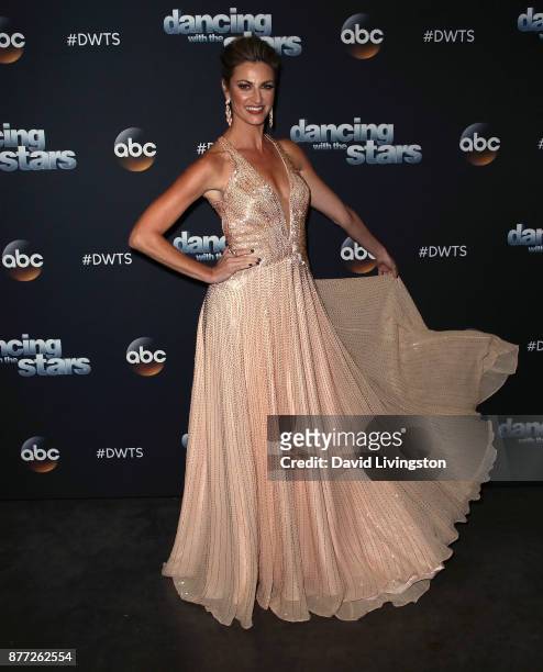 Personality Erin Andrews poses at "Dancing with the Stars" season 25 at CBS Televison City on November 21, 2017 in Los Angeles, California.