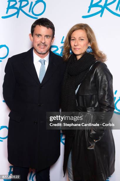 Manuel Valls and his wife Anne Gravoin attend the "Le Brio" Paris Premiere at Cinema Gaumont Capucine on November 21, 2017 in Paris, France.