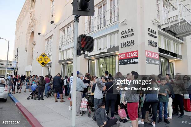 Guests attend The Salvation Army Feast of Sharing presented by Nickelodeon at Casa Vertigo on November 21, 2017 in Los Angeles, California.