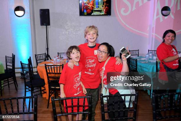 Actors Addie Chandler and Stephanie Sheh attend The Salvation Army Feast of Sharing presented by Nickelodeon at Casa Vertigo on November 21, 2017 in...