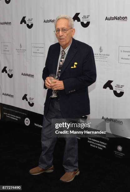 Frank Stella at the Frank Stella: Experiment and Change exhibit opening at the NSU Art Museum Fort Lauderdale on November 12, 2017 in Fort...