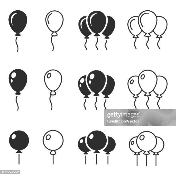 illustrations, cliparts, dessins animés et icônes de icône de vecteur - ballon de baudruche