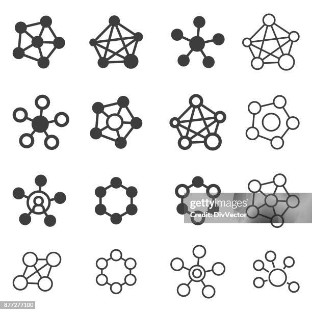 network icon set - sillustani stock illustrations