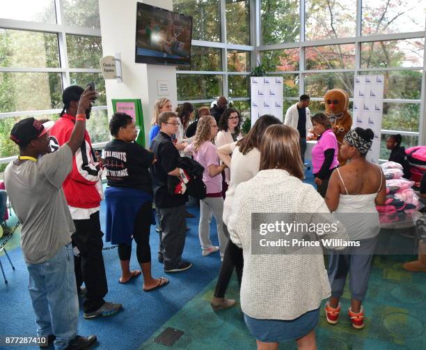 General View of the 2017 The Ludacris Foundation Coat Giveaway at Egleston Children's Center on November 21, 2017 in Atlanta, Georgia.