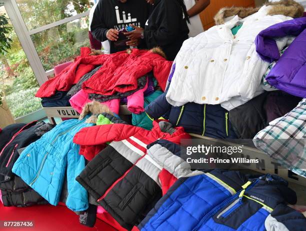 General View of the 2017 The Ludacris Foundation Coat Giveaway at Egleston Children's Center on November 21, 2017 in Atlanta, Georgia.