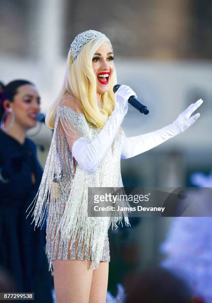 Gwen Stefani performs in Bryant Park on November 21, 2017 in New York City.