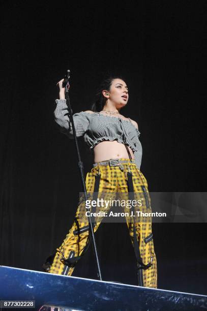 Singer Charli XCX performs on stage at Little Caesars Arena on November 21, 2017 in Detroit, Michigan.