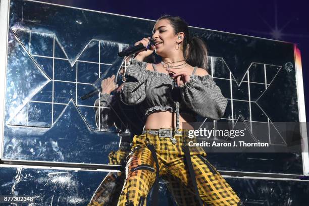 Singer Charli XCX performs on stage at Little Caesars Arena on November 21, 2017 in Detroit, Michigan.