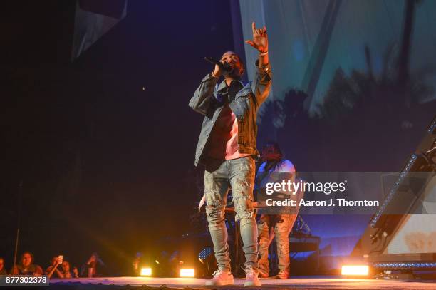 Singer PartyNextDoor performs on stage at Little Caesars Arena on November 21, 2017 in Detroit, Michigan.