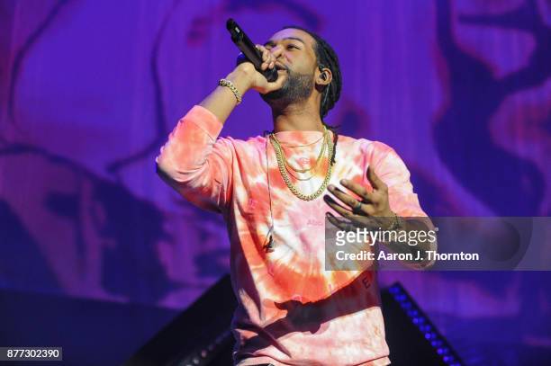 Singer PartyNextDoor performs on stage at Little Caesars Arena on November 21, 2017 in Detroit, Michigan.