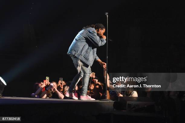 Singer PartyNextDoor performs on stage at Little Caesars Arena on November 21, 2017 in Detroit, Michigan.