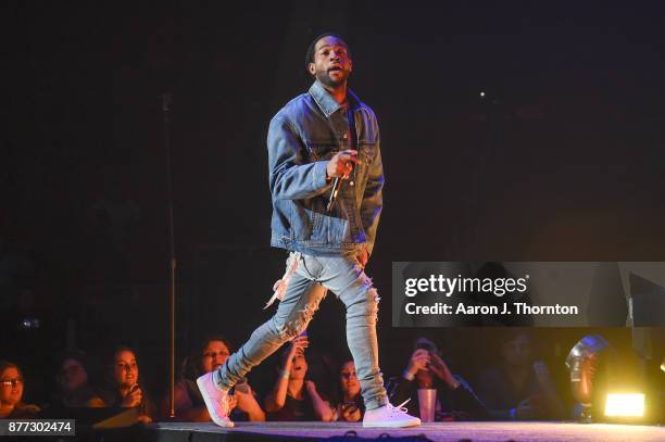 Singer PartyNextDoor performs on stage at Little Caesars Arena on November 21, 2017 in Detroit, Michigan.